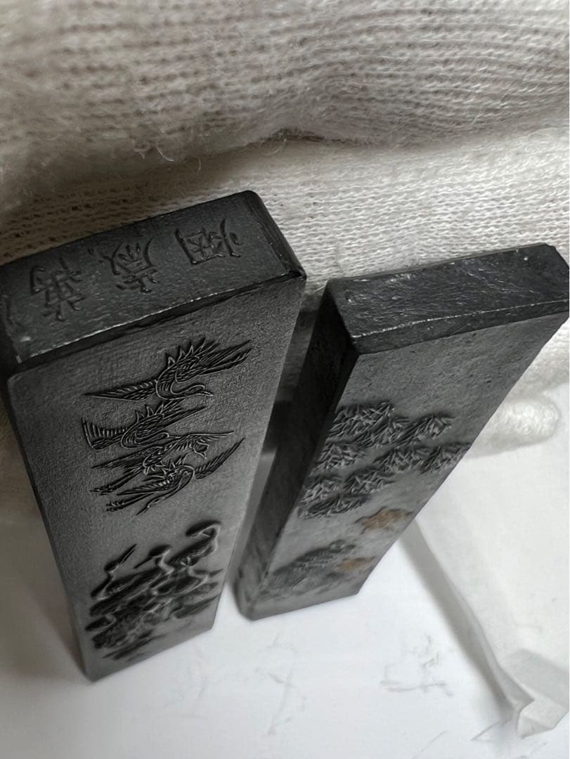 老舗稀少極上松煙鶴18g亀13g 未使用鑑賞銘墨超得で！