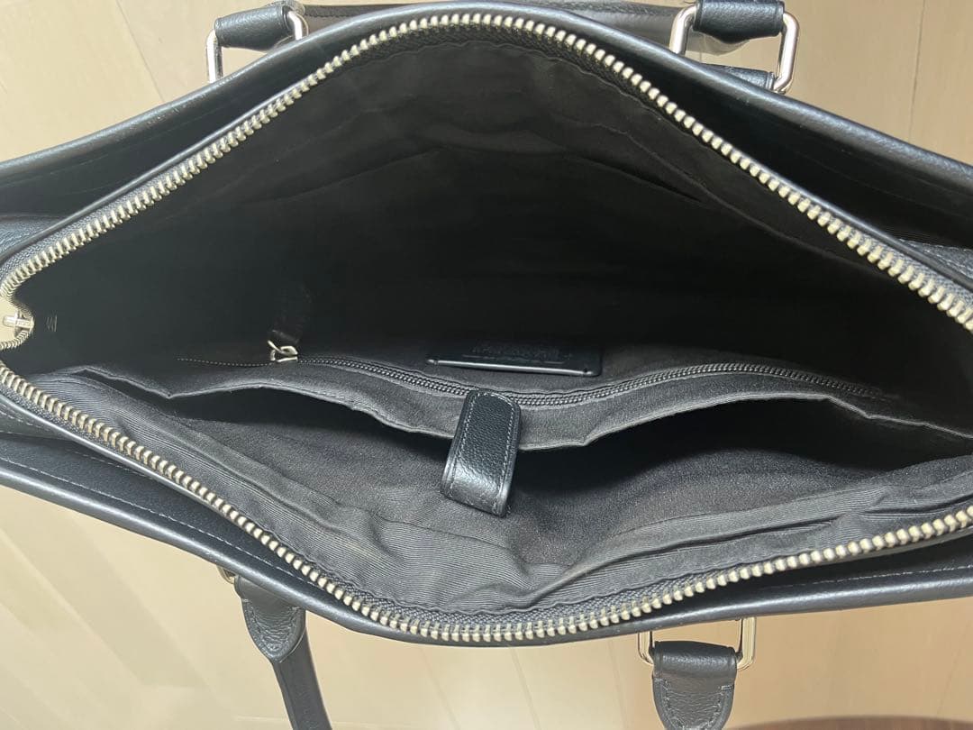美品 COACH コーチ ビジネスバッグ オールレザー ストラップ付 ブラック