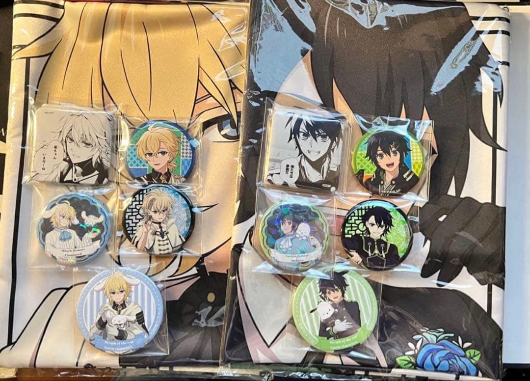 終わりのセラフ　ミカエラ　優一郎　くじ　等身布ポスター　バッジ　セット