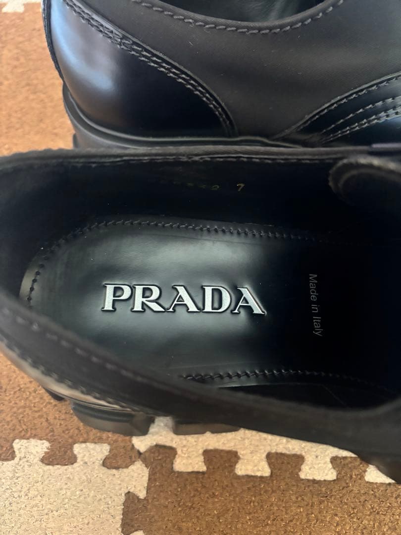 【美品】　PRADA モノリス　レースアップシューズ　プラダ　革靴　ローファー