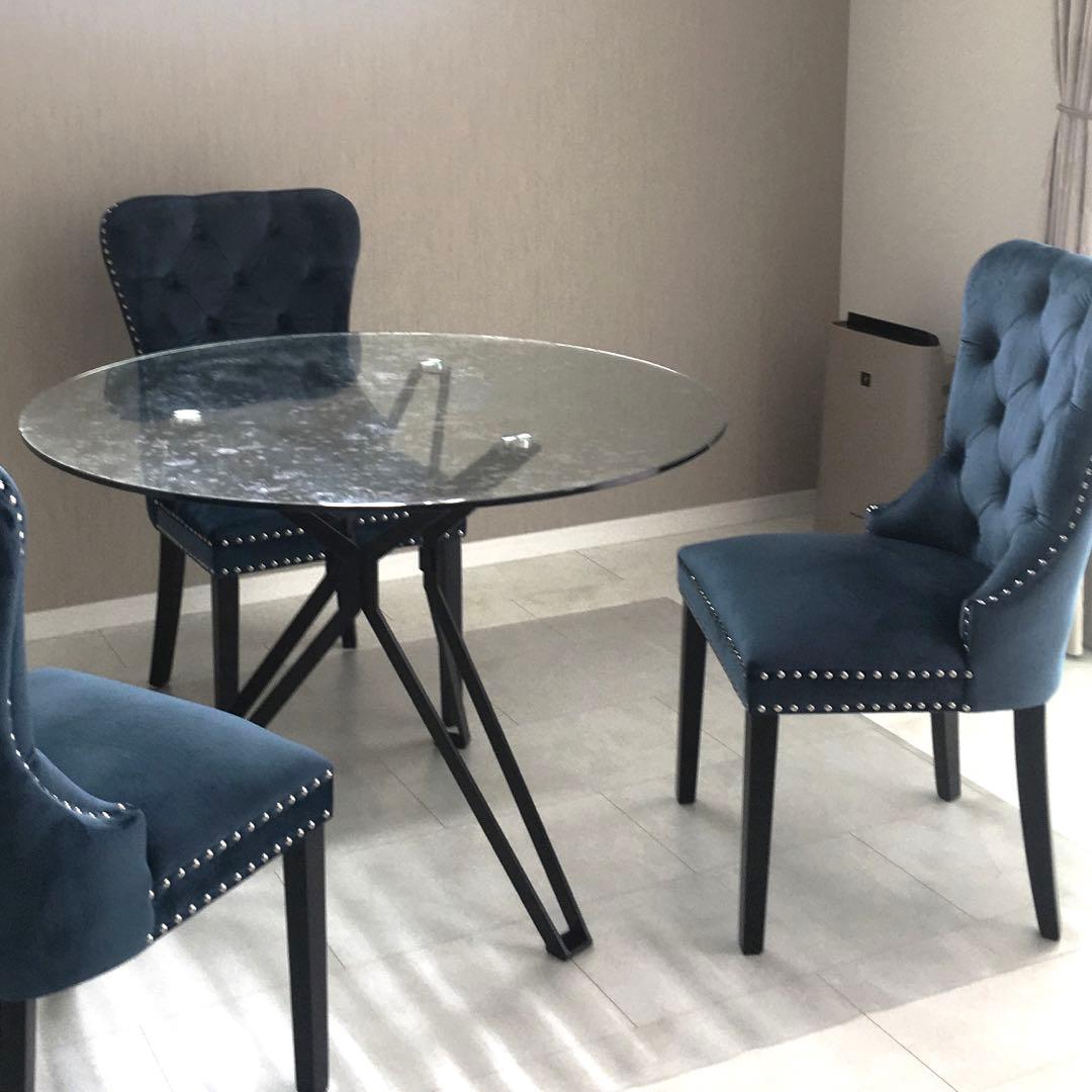 geo ジオ クラスティーナ　ガラステーブル 丸ガラス 直径110cm