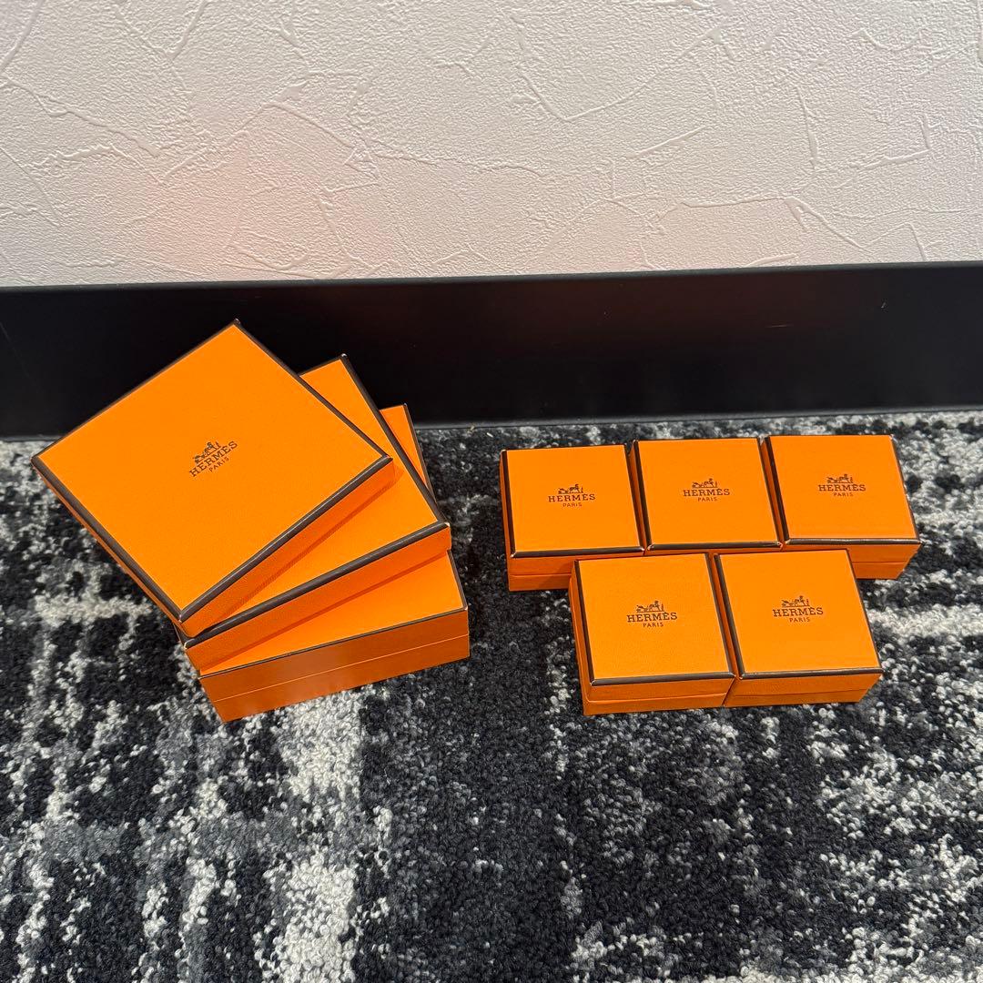 ㊱HERMES　エルメス　オレンジ　空箱　小物・アクセサリー入れ　8個セット