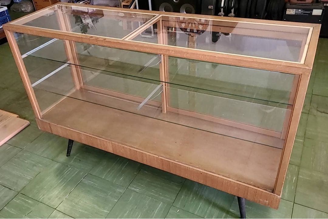 ヴィンテージ　木製　ガラスショーケース