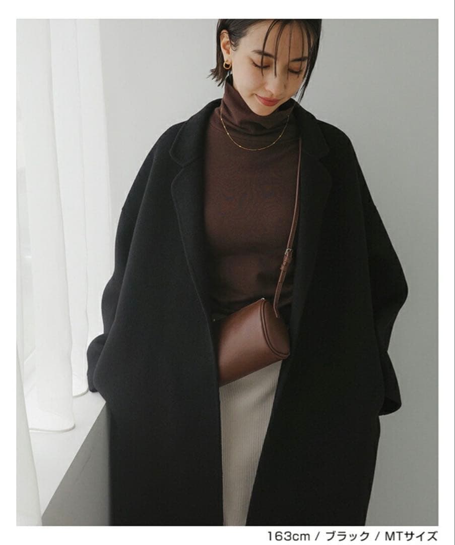 新品未使用 evernavy リバー ロング コクーン ウールコート M