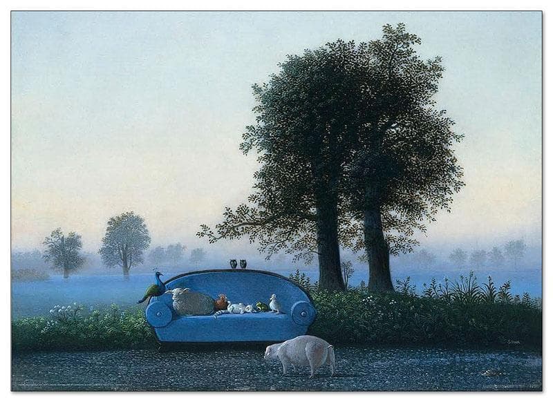 限定品！額装済/The Blue Sofa（ミヒャエル ゾーヴァ）/ポスター