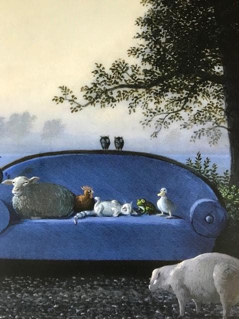 限定品！額装済/The Blue Sofa（ミヒャエル ゾーヴァ）/ポスター