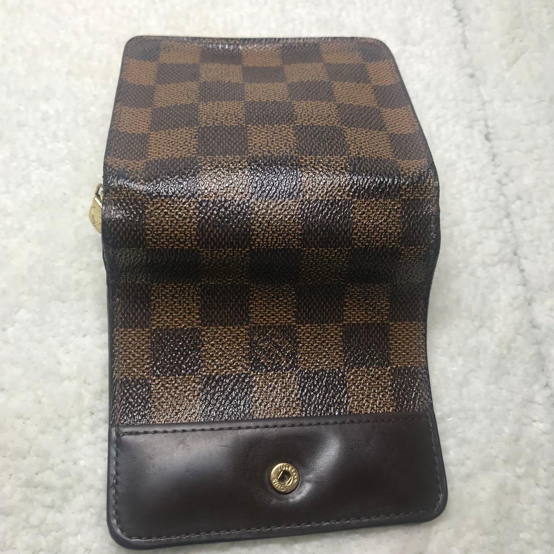 ルイヴィトン　ダミエコンパクトジップ　二つ折りラウンドファスナー　ブラウン