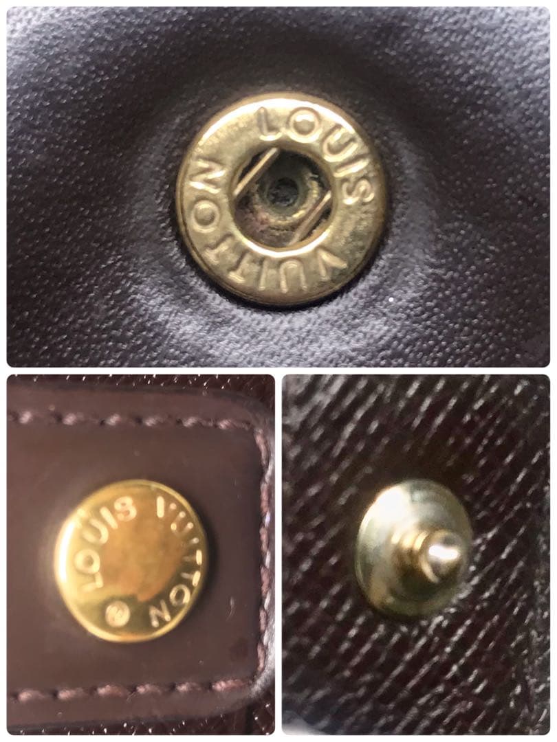 ルイヴィトン　ダミエコンパクトジップ　二つ折りラウンドファスナー　ブラウン