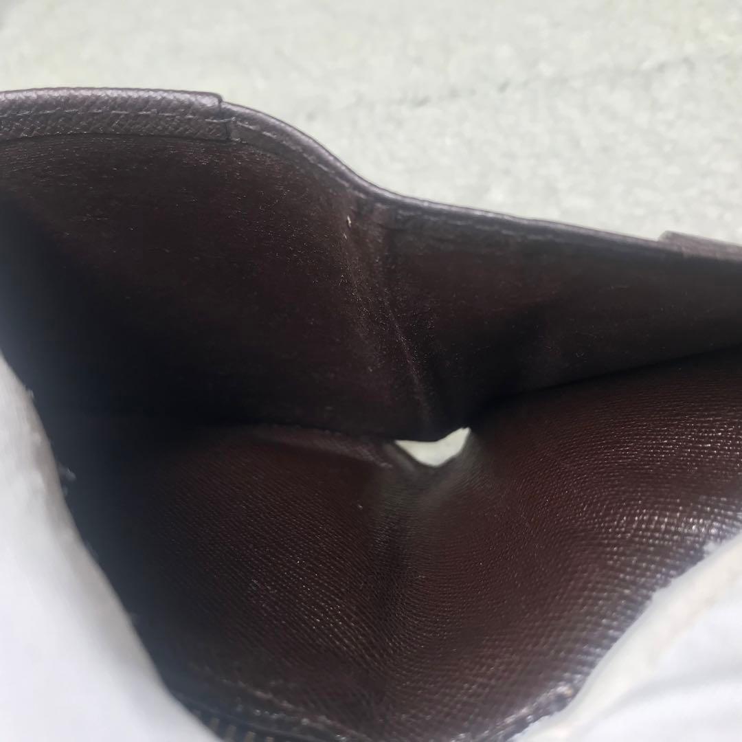 ルイヴィトン　ダミエコンパクトジップ　二つ折りラウンドファスナー　ブラウン