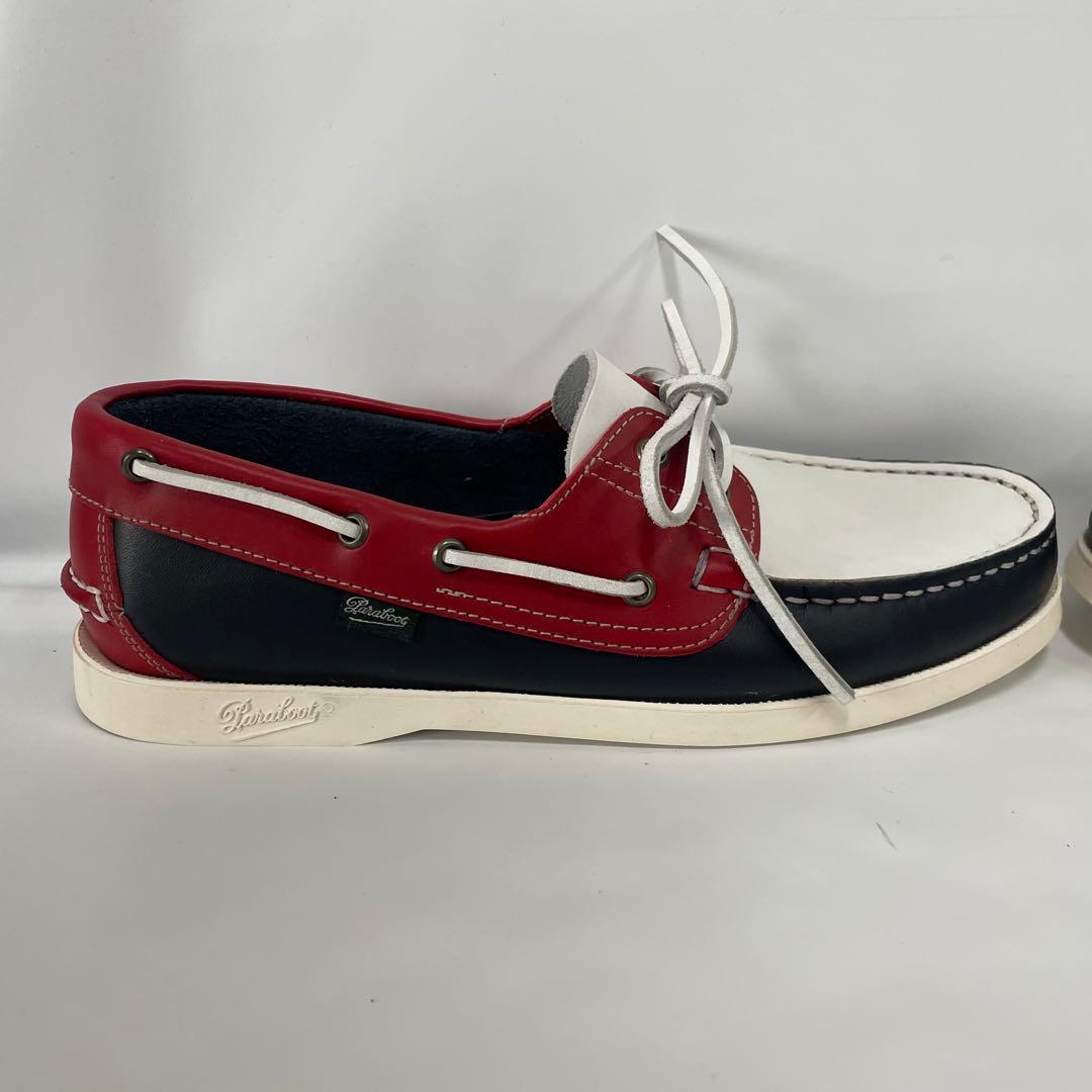 パラブーツ 0504 デッキシューズ トリコロール　レザー