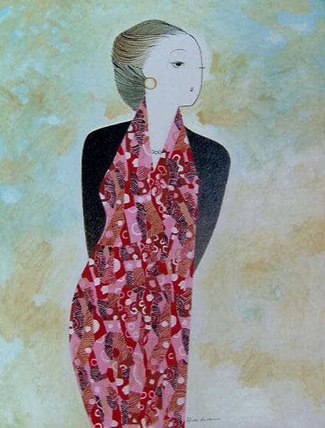 油絵 菅家令子 絵 絵画 インテリア P12-032001 人物 女性像