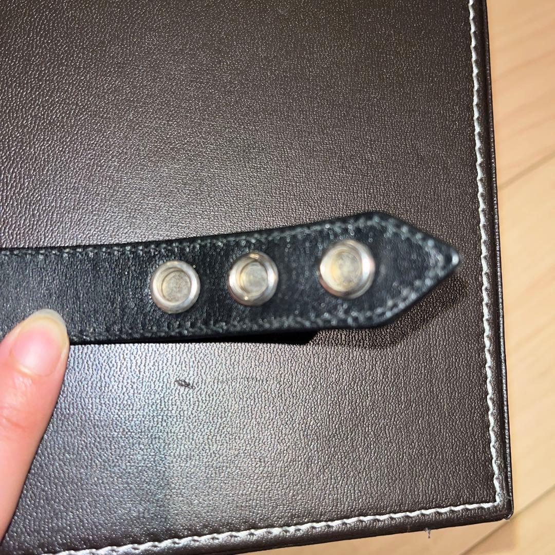 クロムハーツ 黒 レザー バングル シェルモチーフ