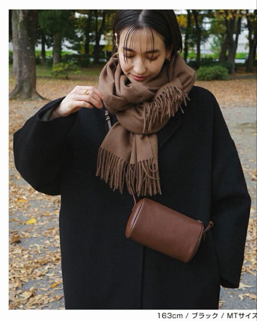 リバー ロング コクーン コート evernavy ブラック