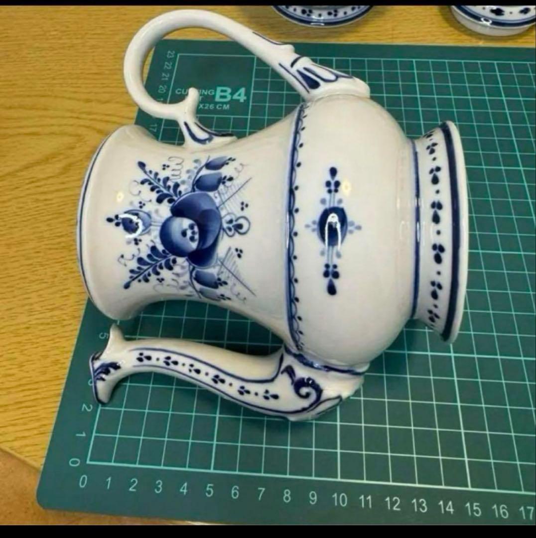 セール❗️ロシア　ヴィンテージ グジェリ焼き　ポットとシュガーポット２個セット