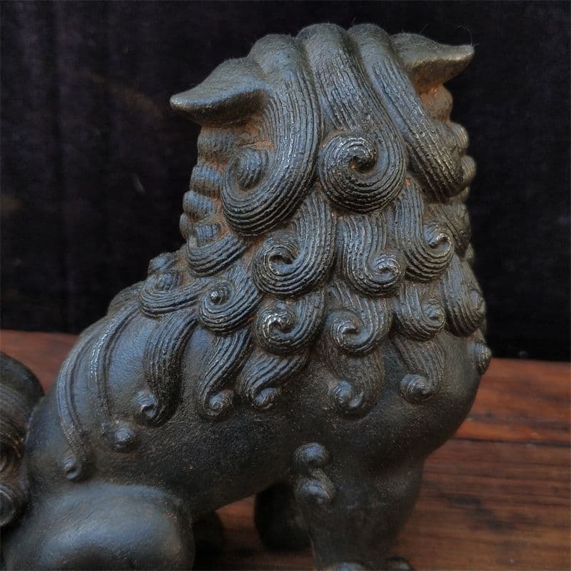 鉄器 獅子 一対瑞獣 応接間 書斎茶舎 鎮宅 辟邪 開運風水 招財 置物 工芸品