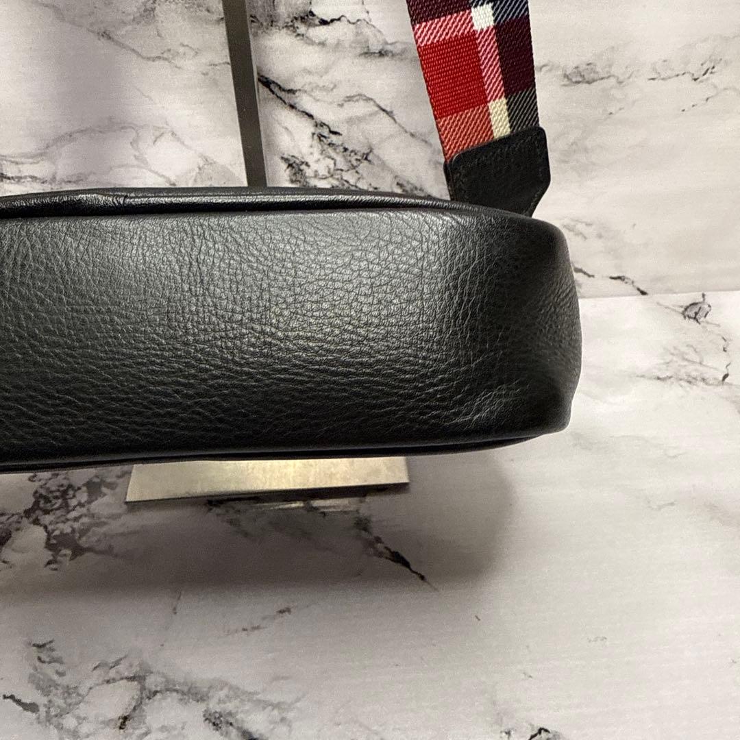 (美品)大人気、ブルーレーベル、カメラバッグ、オールレザー、シボ革、人気色、金