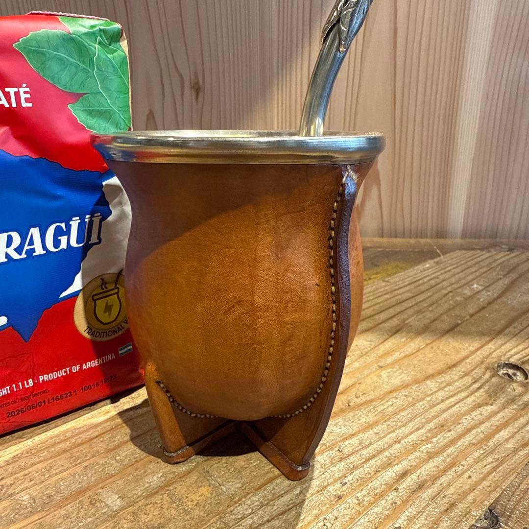 マテ壺、マテ茶、ストロー　3点セット