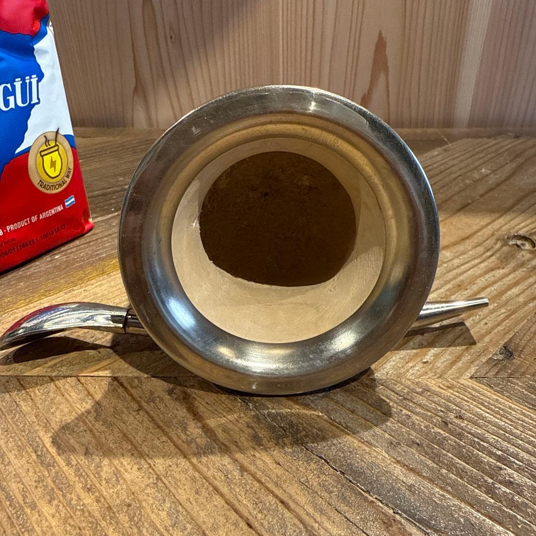 マテ壺、マテ茶、ストロー　3点セット