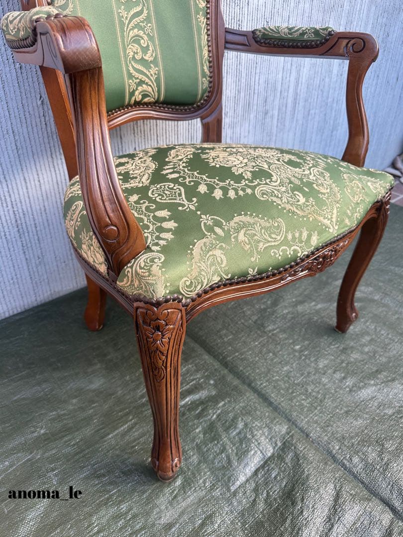 3001【アームチェア】ルイ15世様式　ロココ調　猫足　ヴィンテージ◎