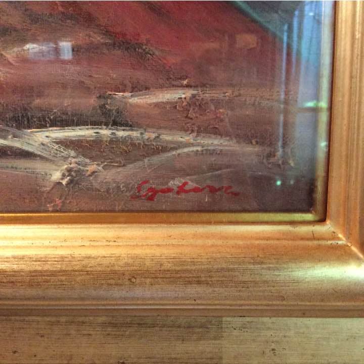 【絵画・油絵】    赤富士   絵画