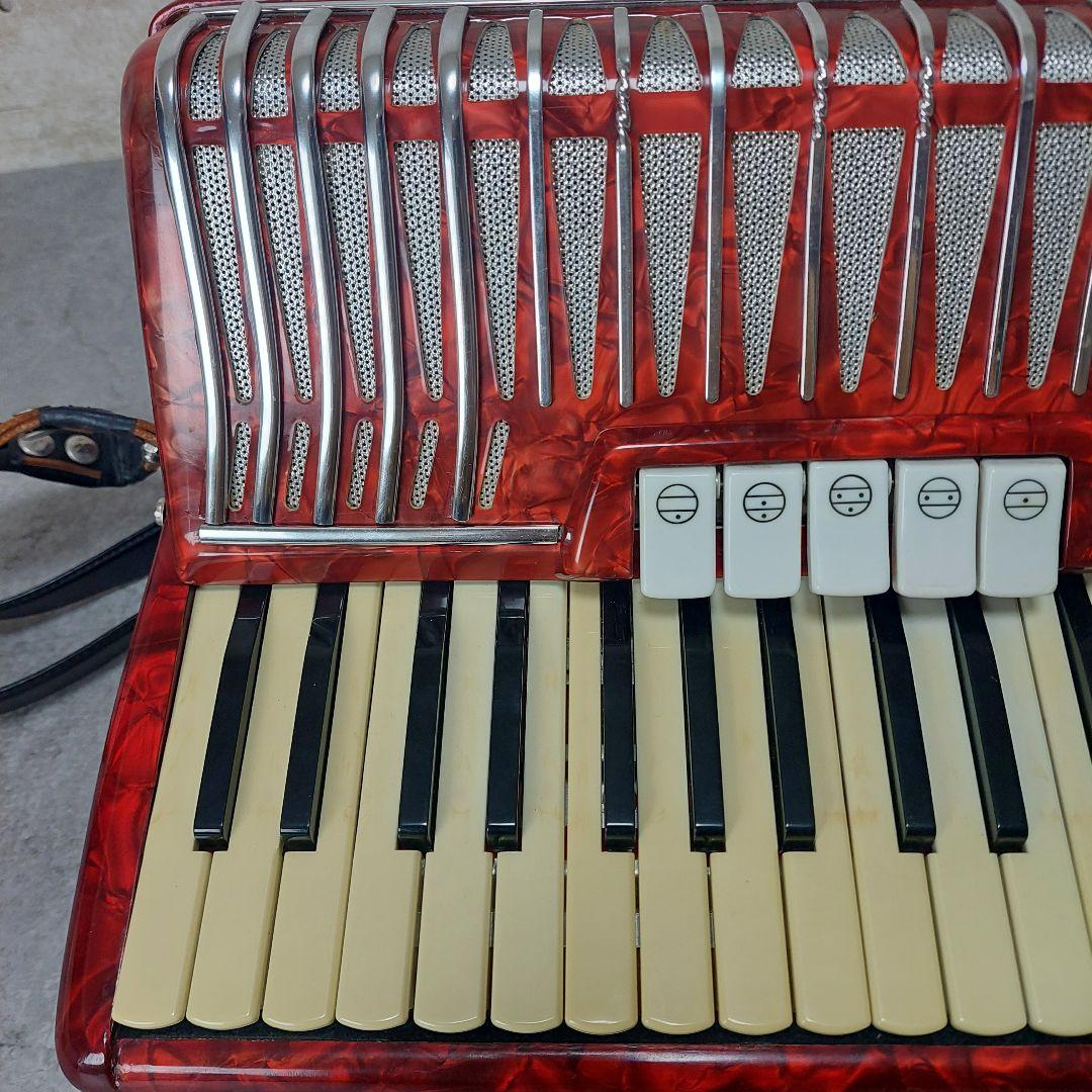 YAMAHA アコーディオン YA-80 レッド ソフトケース付き 80ベース
