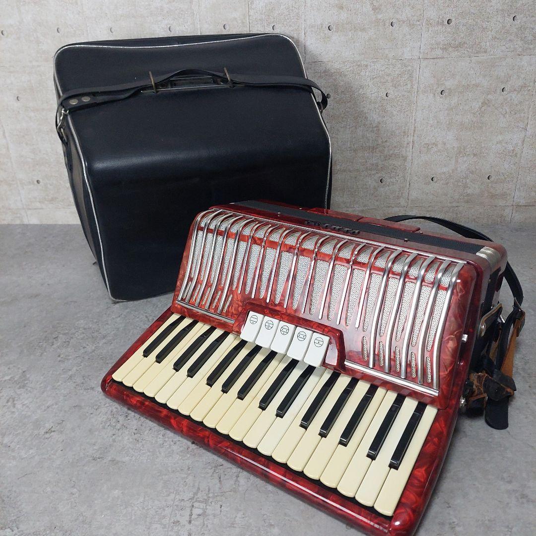 YAMAHA アコーディオン YA-80 レッド ソフトケース付き 80ベース