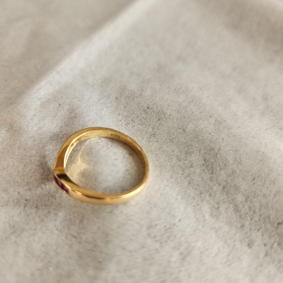 18金 ルビー ダイヤリング