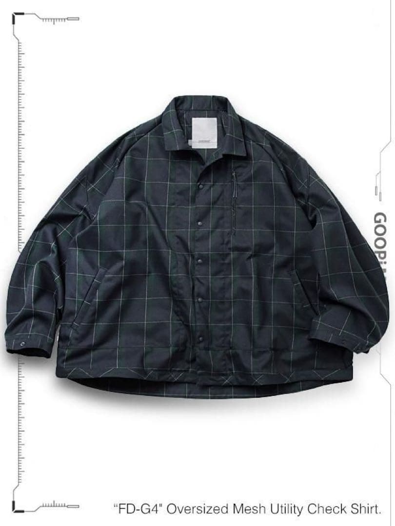 GOOPiMADE FD-G4 オーバーサイズ メッシュチェックシャツ サイズ1