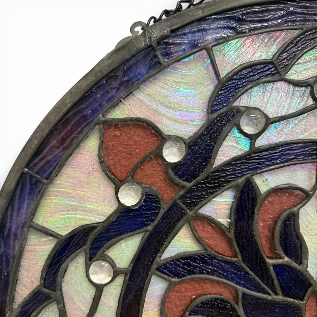 【大型45cm】ヴィンテージ ステンドグラス サンキャッチャー 壁掛け