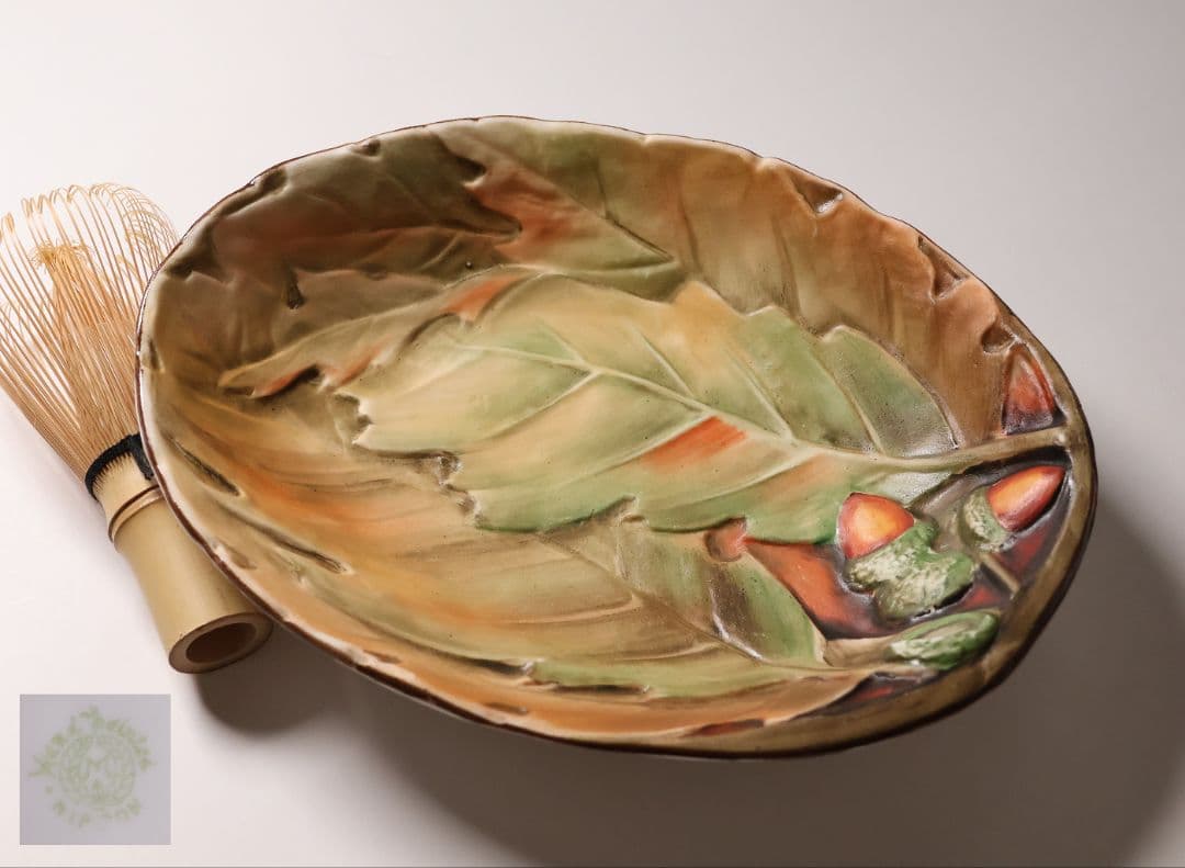 【CM308】オールドノリタケ どんぐり 葉 皿 鉢 団栗 ナッツ 明治 陶磁器