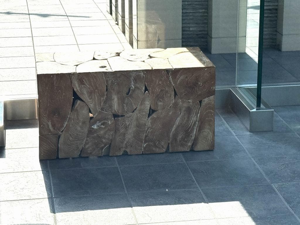 売約済み　チーク無垢材 ブロックベンチ 長椅子 シャビー チェア 銘木家具