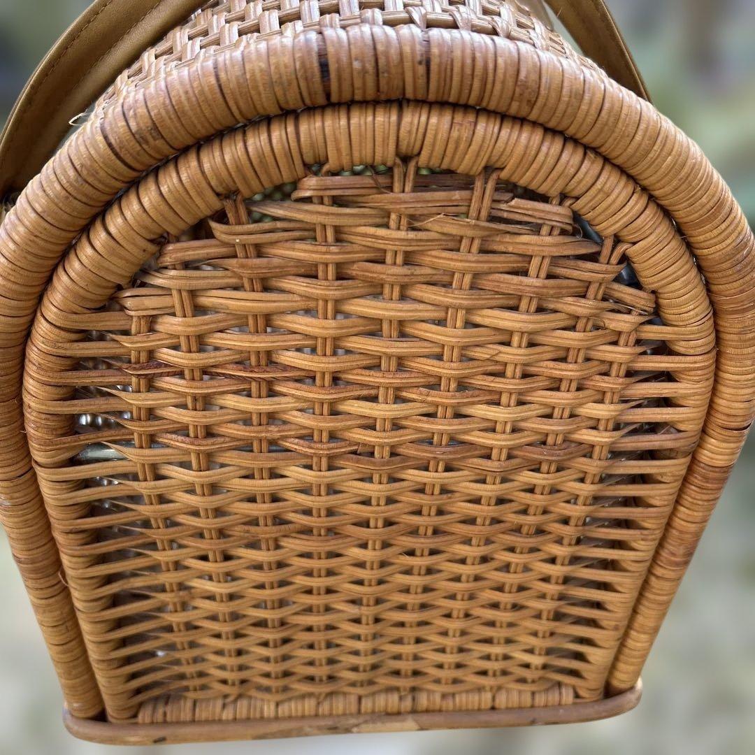 ラタン籐　ペット用キャリーバッグ ペットキャリー