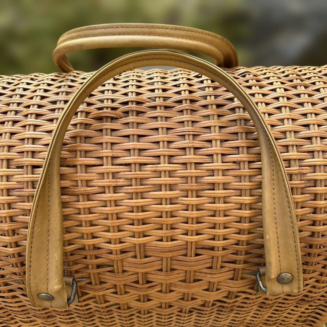 ラタン籐　ペット用キャリーバッグ ペットキャリー