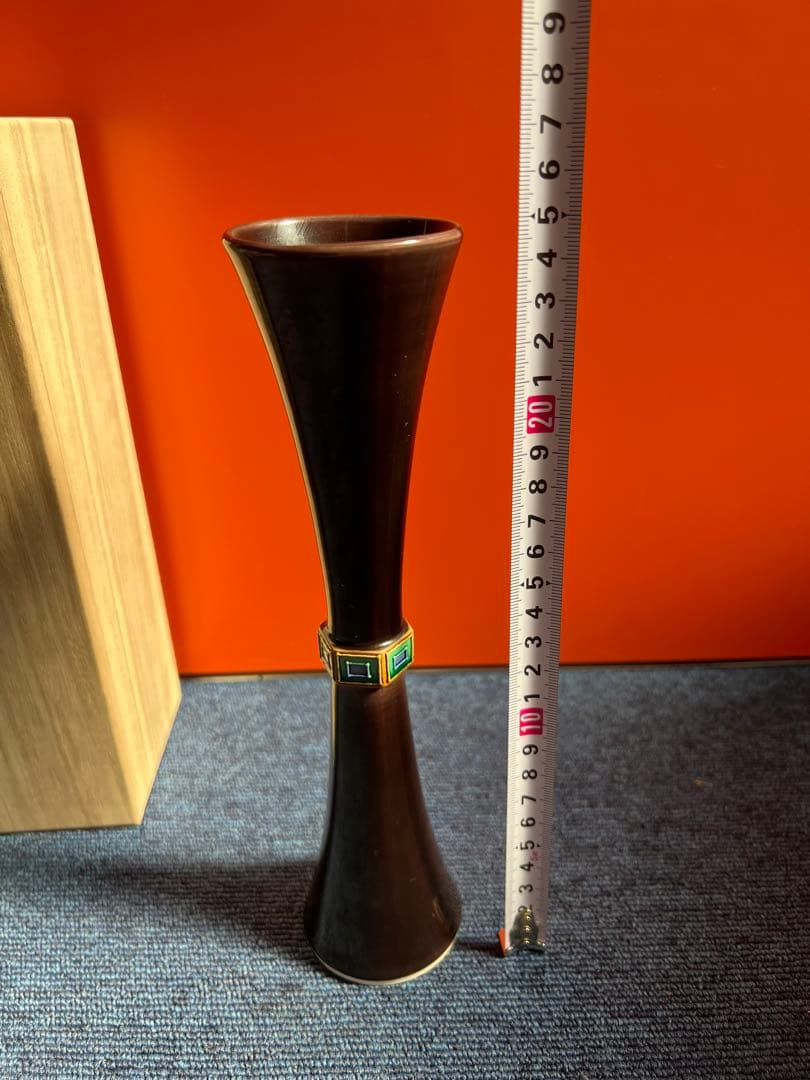 1291 紫交趾 花入 中村翠嵐 尊式花入