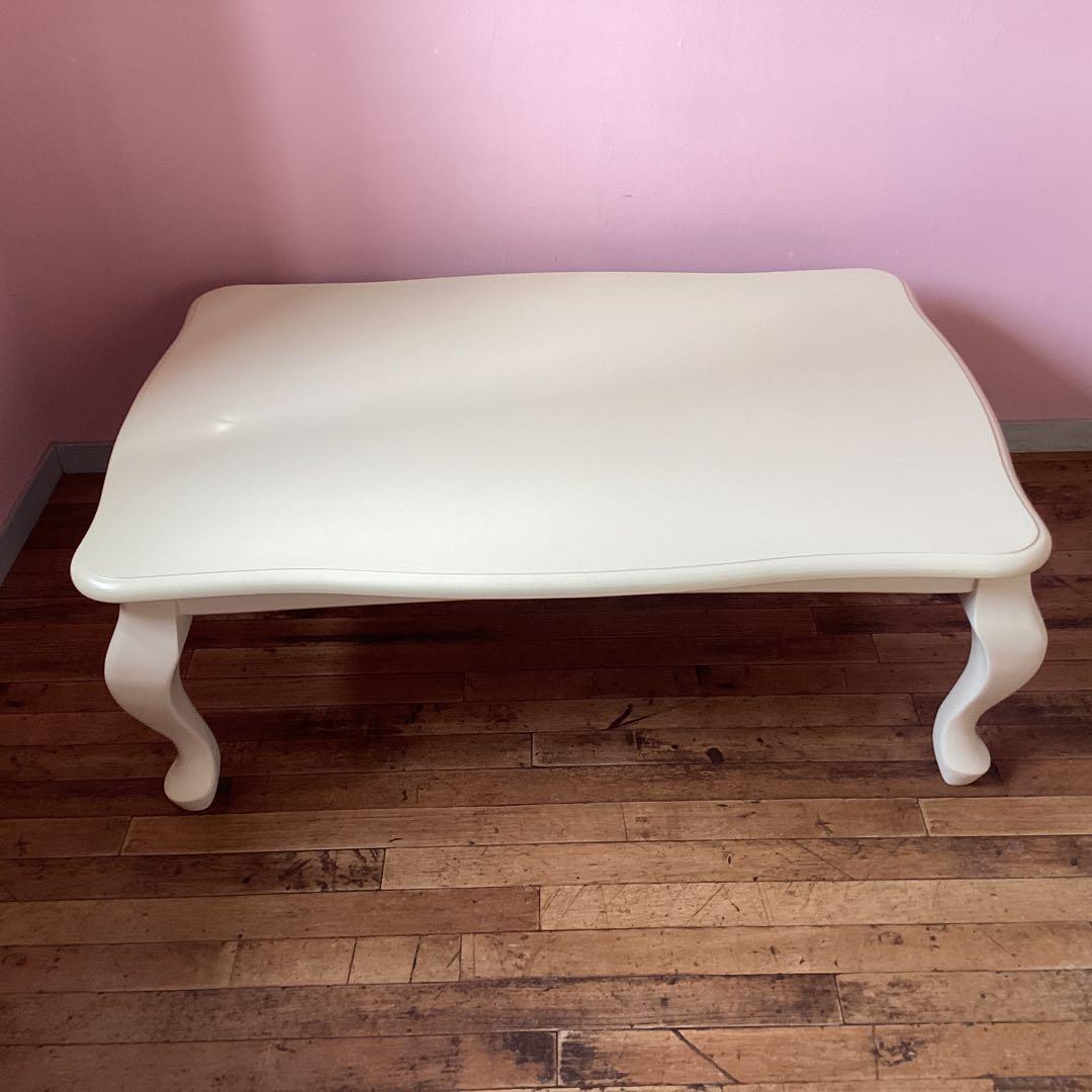 こたつ 猫脚 長方形テーブル 姫系 姫家具 アンティーク風 ねこ脚 猫足