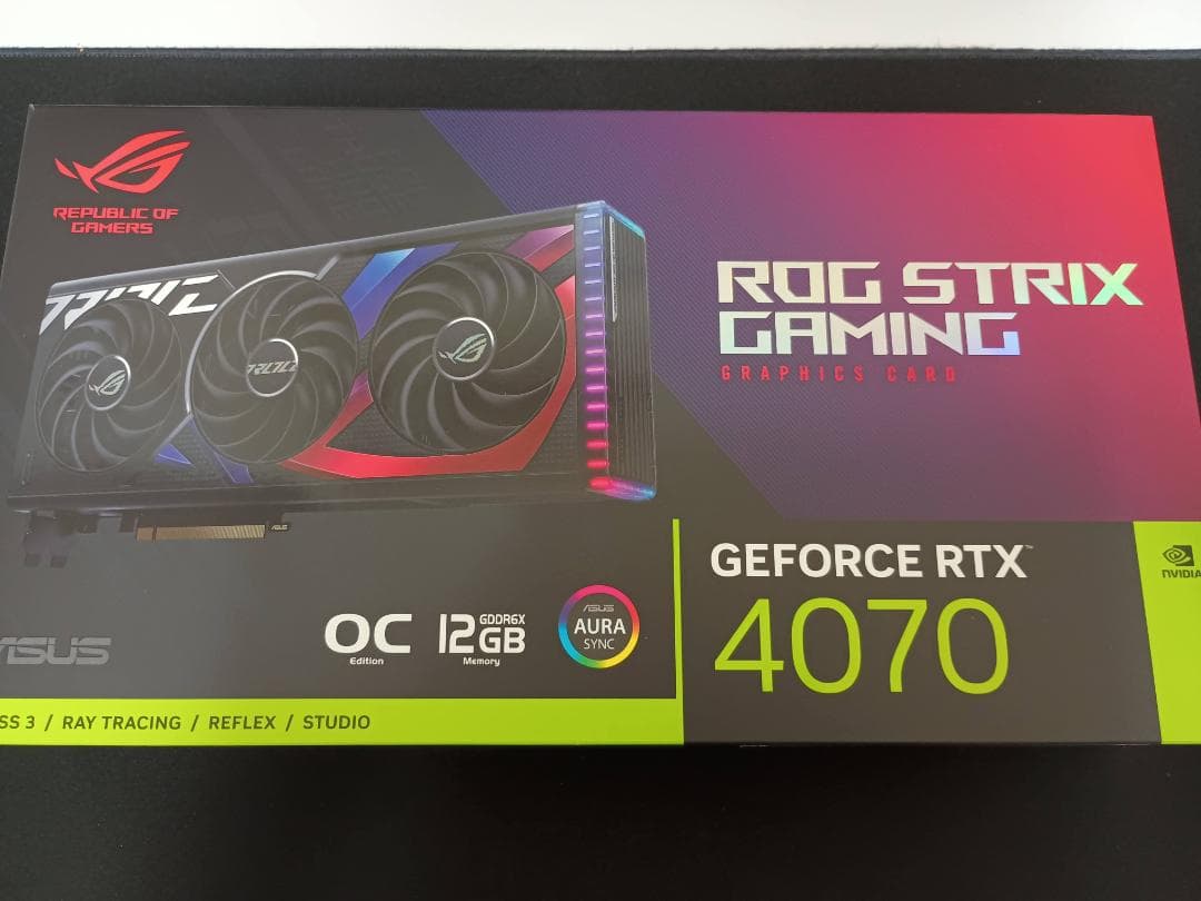 ROG RTX4070 OC 12GB 美品 箱付＋CableMod赤