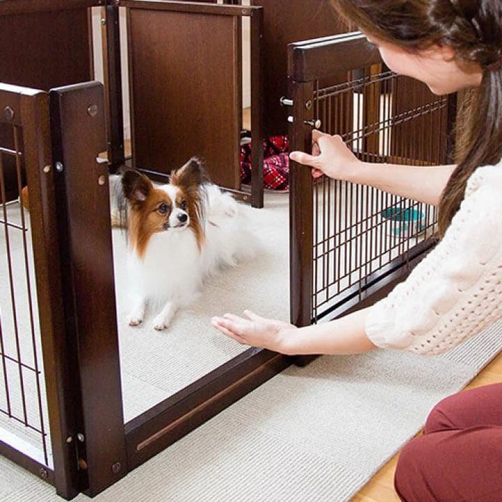 小型犬 サークル 多頭飼い 室内用 スライドドア 木製 仕切り 日本製ペット家具