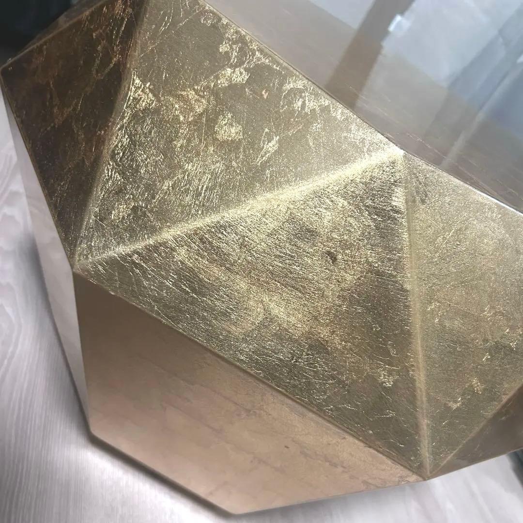 Francfrancダイヤモンド テーブル ゴールド フランフラン 多面 サイド