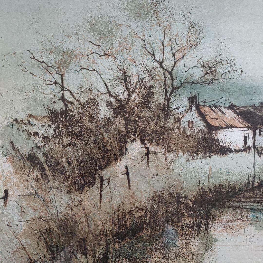 フランソワ·ディザルニー　大判リトグラフ『川岸の家』