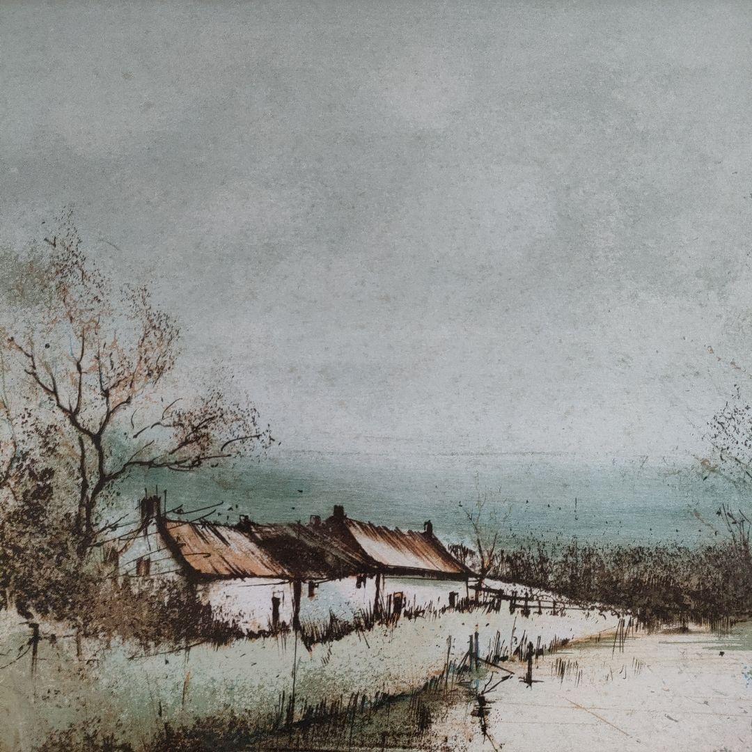 フランソワ·ディザルニー　大判リトグラフ『川岸の家』