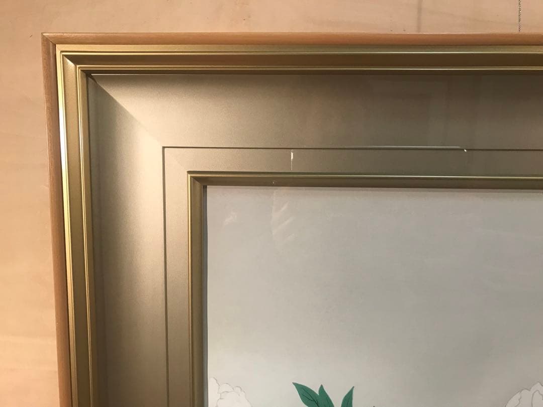 小倉遊亀　「牡丹」　木版画　刷り込みサイン・作品証明シール有り