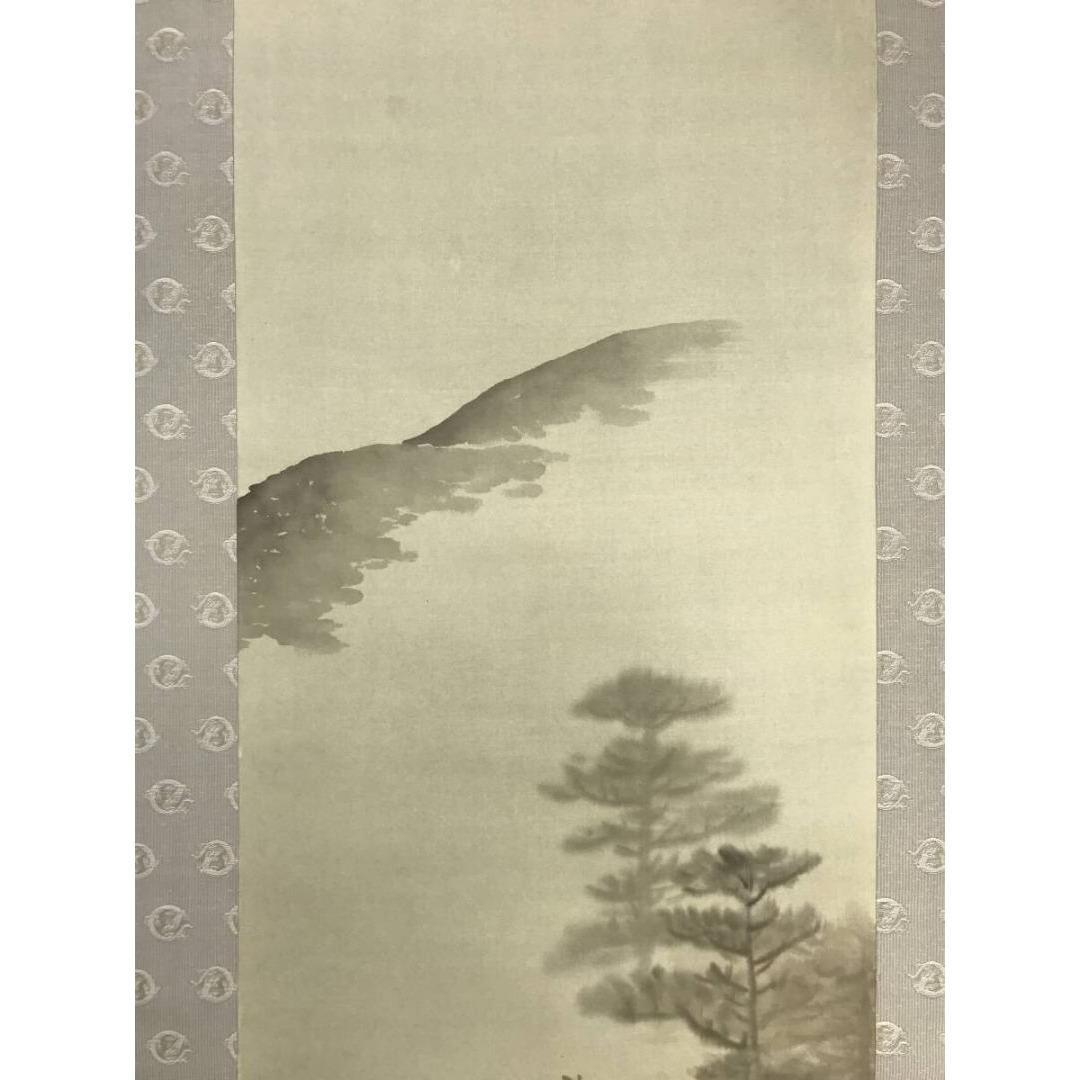 真作/平井直水/寿老山水図/三幅対/寿老人図/人物図/掛軸☆宝船☆AK-315