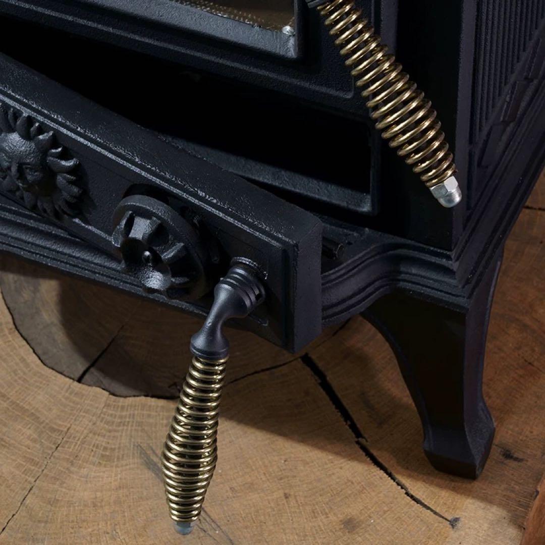 薪ストーブ 鋳鉄 暖炉 ガラス窓 調理OK レトロ ヴィンテージ キャンプ 暖房