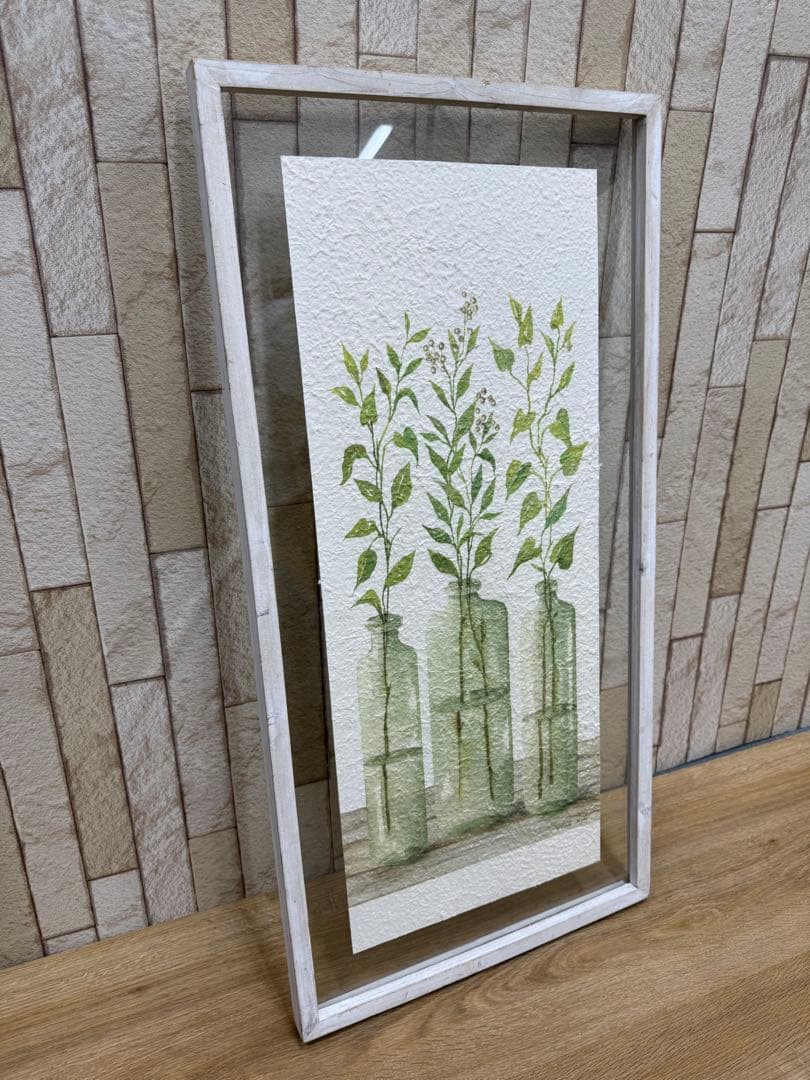 絵画　壁掛け　アート　和紙ナチュラル　ボタニカル　フレーム ガラス入り
