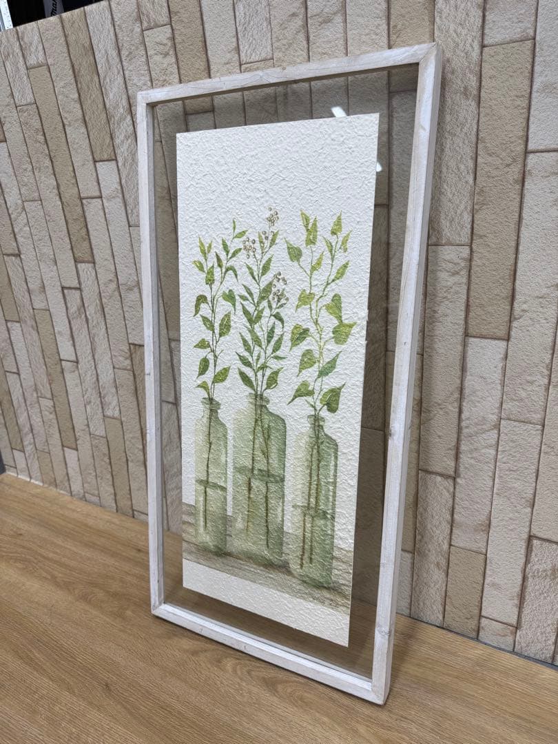 絵画　壁掛け　アート　和紙ナチュラル　ボタニカル　フレーム ガラス入り