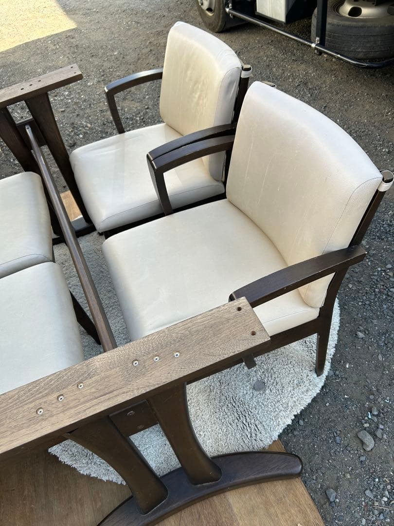 大塚家具　ダイニングテーブルセット ダークブラウン 4脚付き