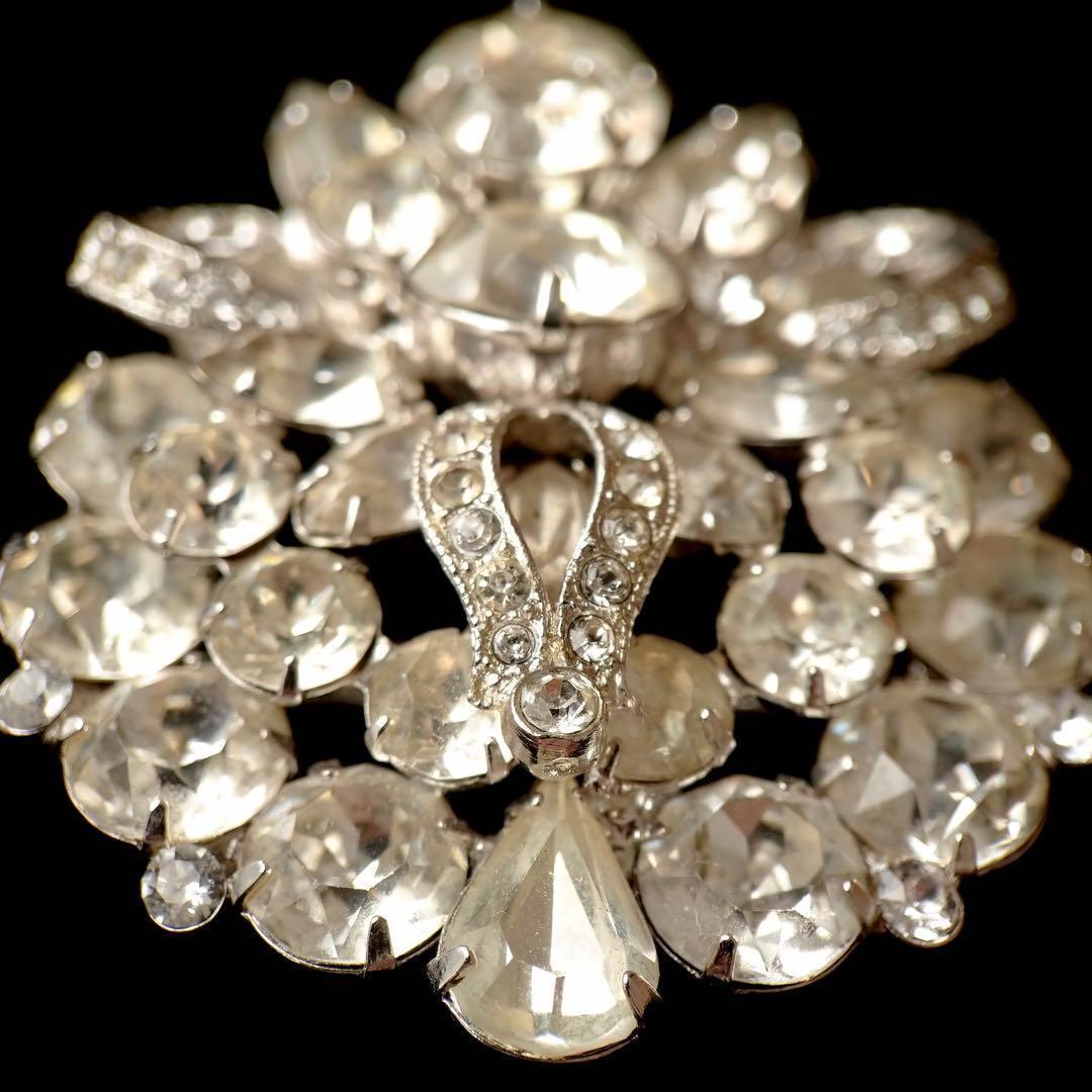 希少美品　EISENBERG ヴィンテージブローチ　シルバー　ラインストーン　1