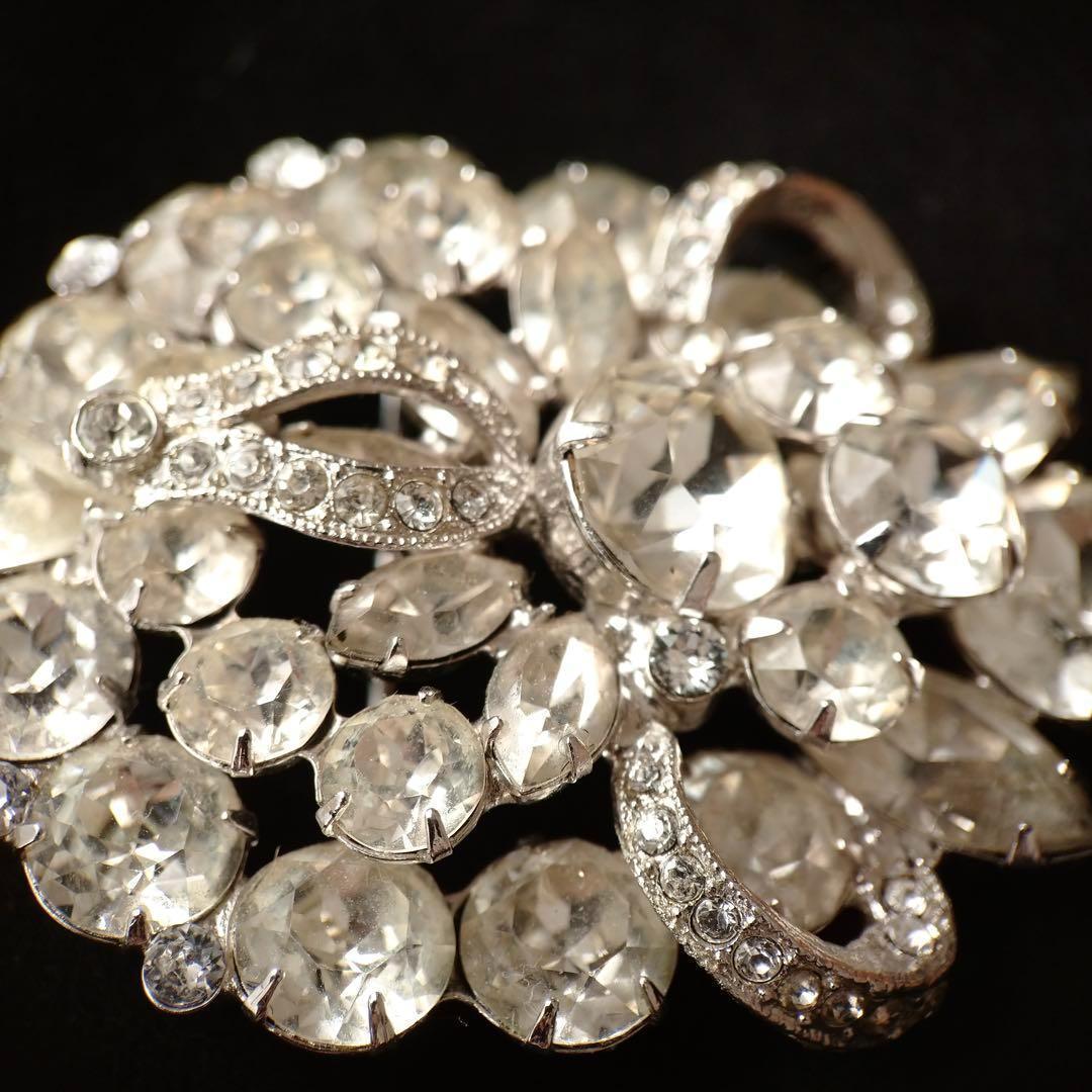 希少美品　EISENBERG ヴィンテージブローチ　シルバー　ラインストーン　1