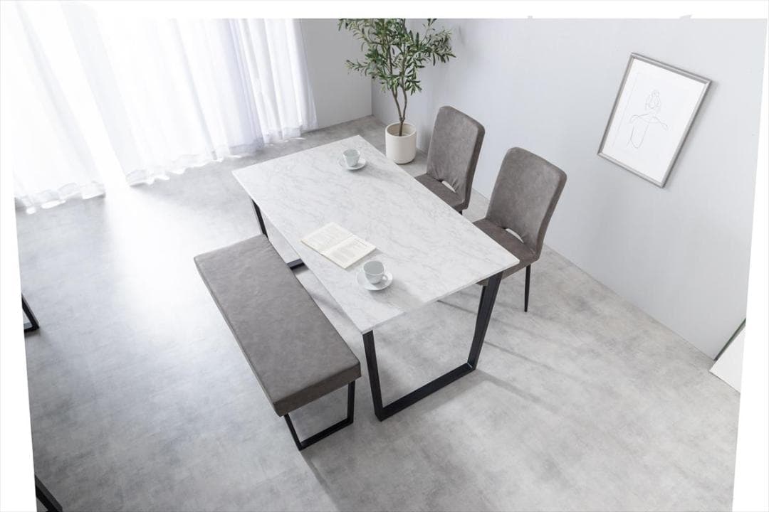 【送料無料】【4点セット】ダイニングテーブル+チェア2脚+ダイニングベンチ