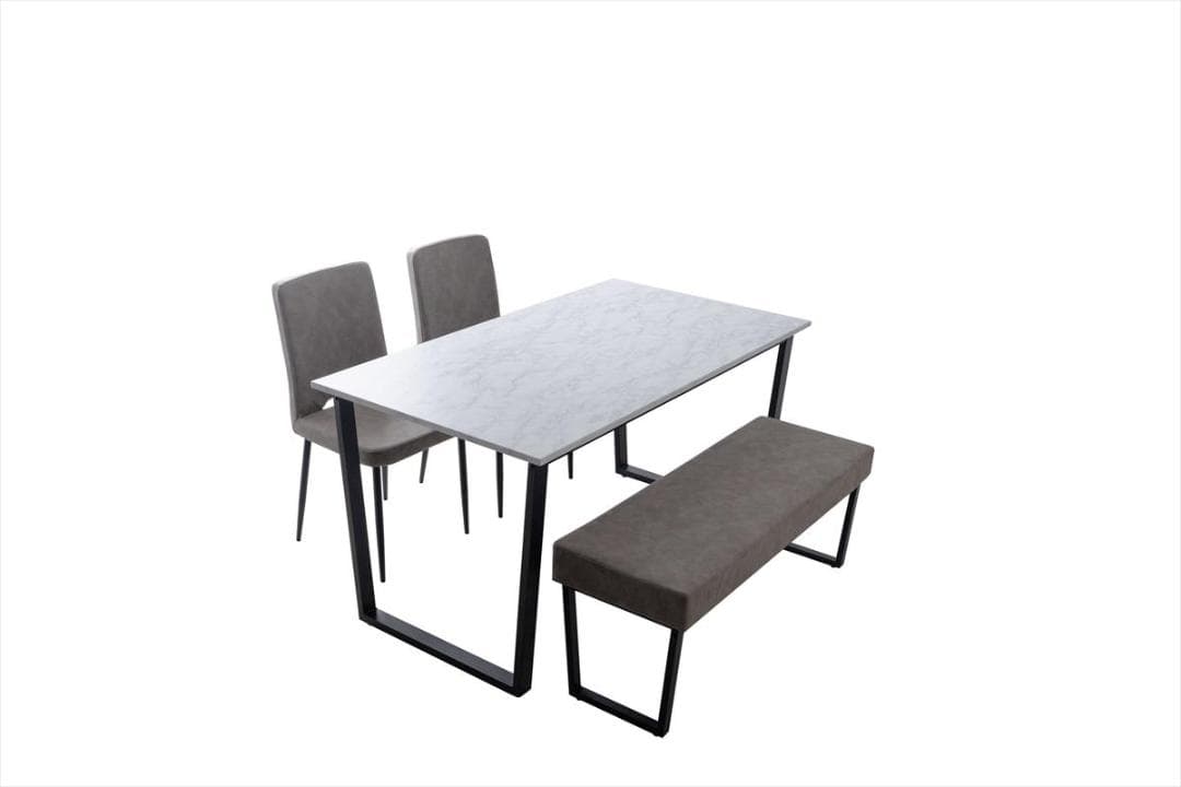 【送料無料】【4点セット】ダイニングテーブル+チェア2脚+ダイニングベンチ